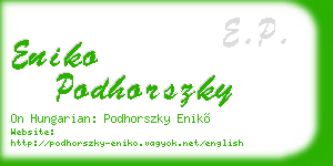 eniko podhorszky business card
